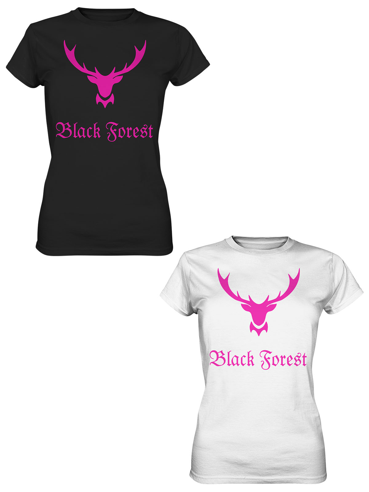 Black Forest Hirschgeweih pink | Damen Premium T-Shirt