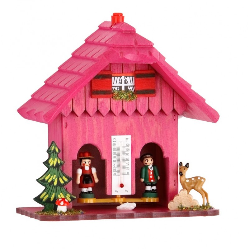 Wetterhaus mit Dachschindeln in pink Wetterhaus mit Dachschindeln in pink