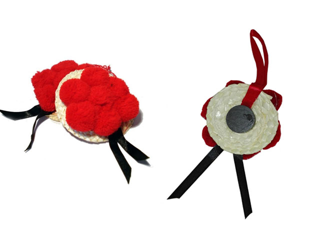 Bollenhut Dekoration rot als Magnet Bollenhut Dekoration rot als Magnet