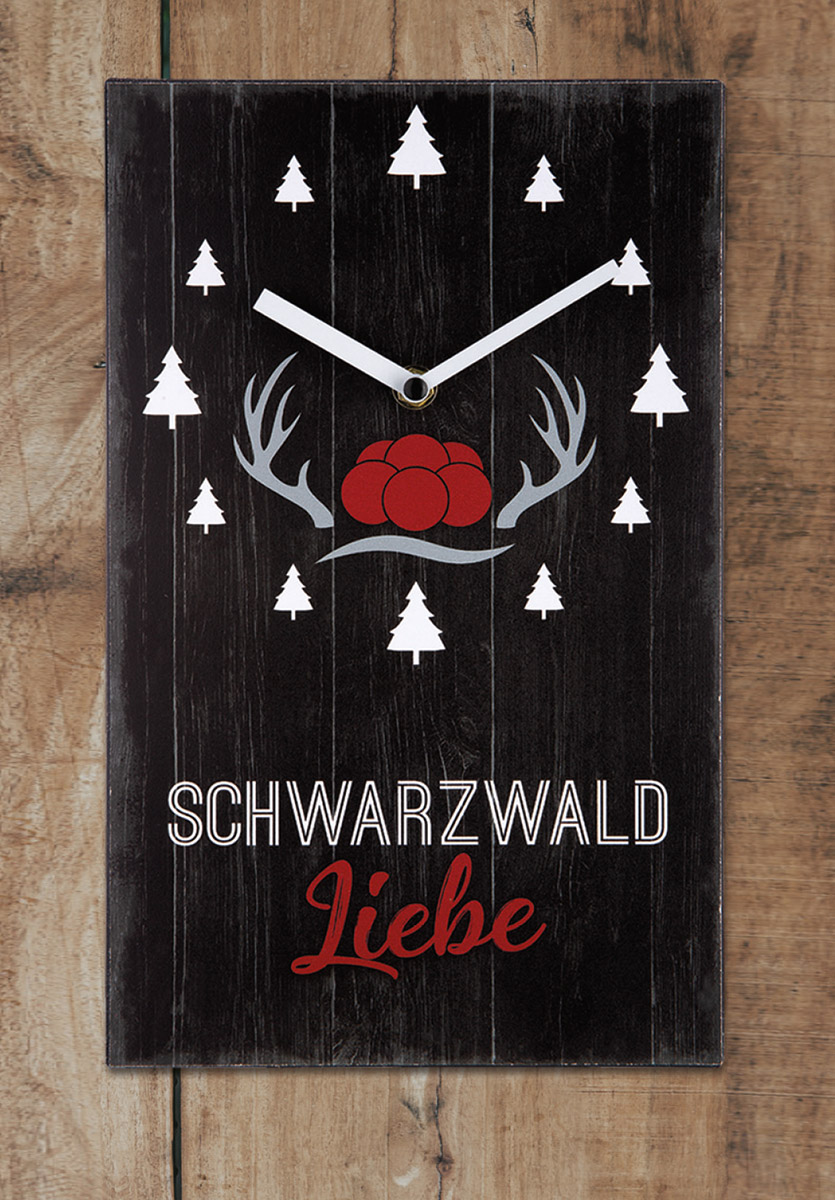 Metall Wanduhr "Schwarzwald Liebe"