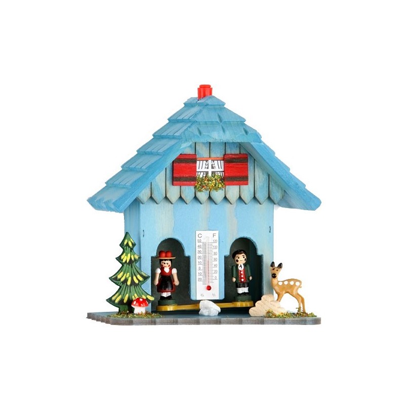 Wetterhaus mit Dachschindeln in blau Wetterhaus mit Dachschindeln in blau