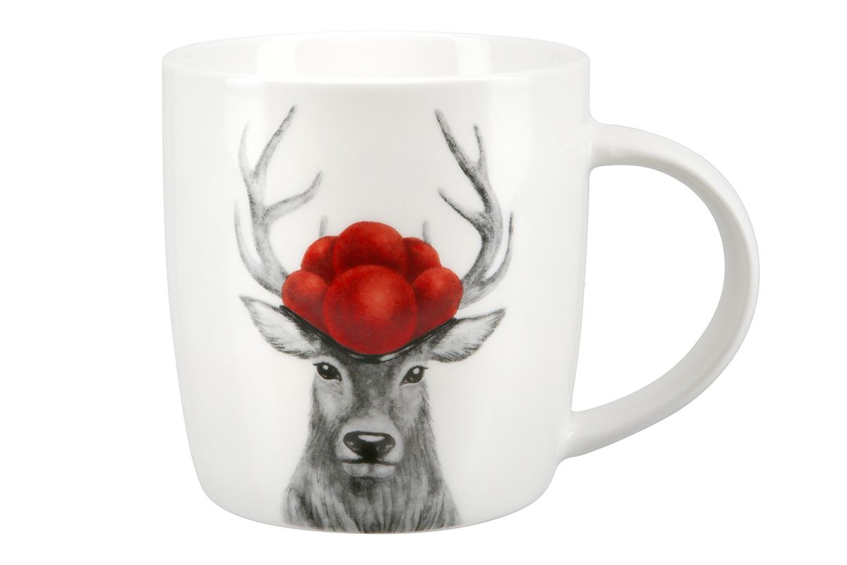 Porzellan Tasse Hirsch mit Bollenhut Porzellan Tasse Hirsch mit Bollenhut
