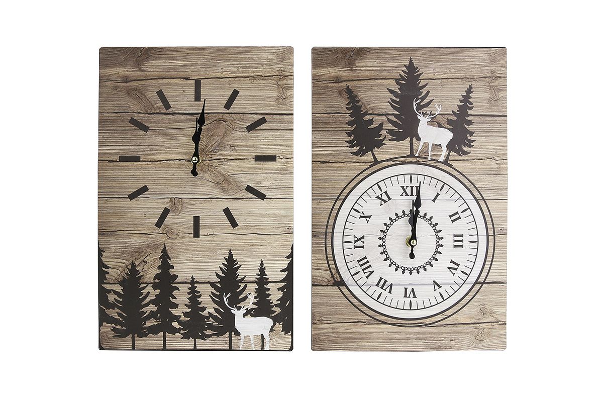 Metall Wanduhr "Hirsch im Wald" Metall Wanduhr "Hirsch im Wald"