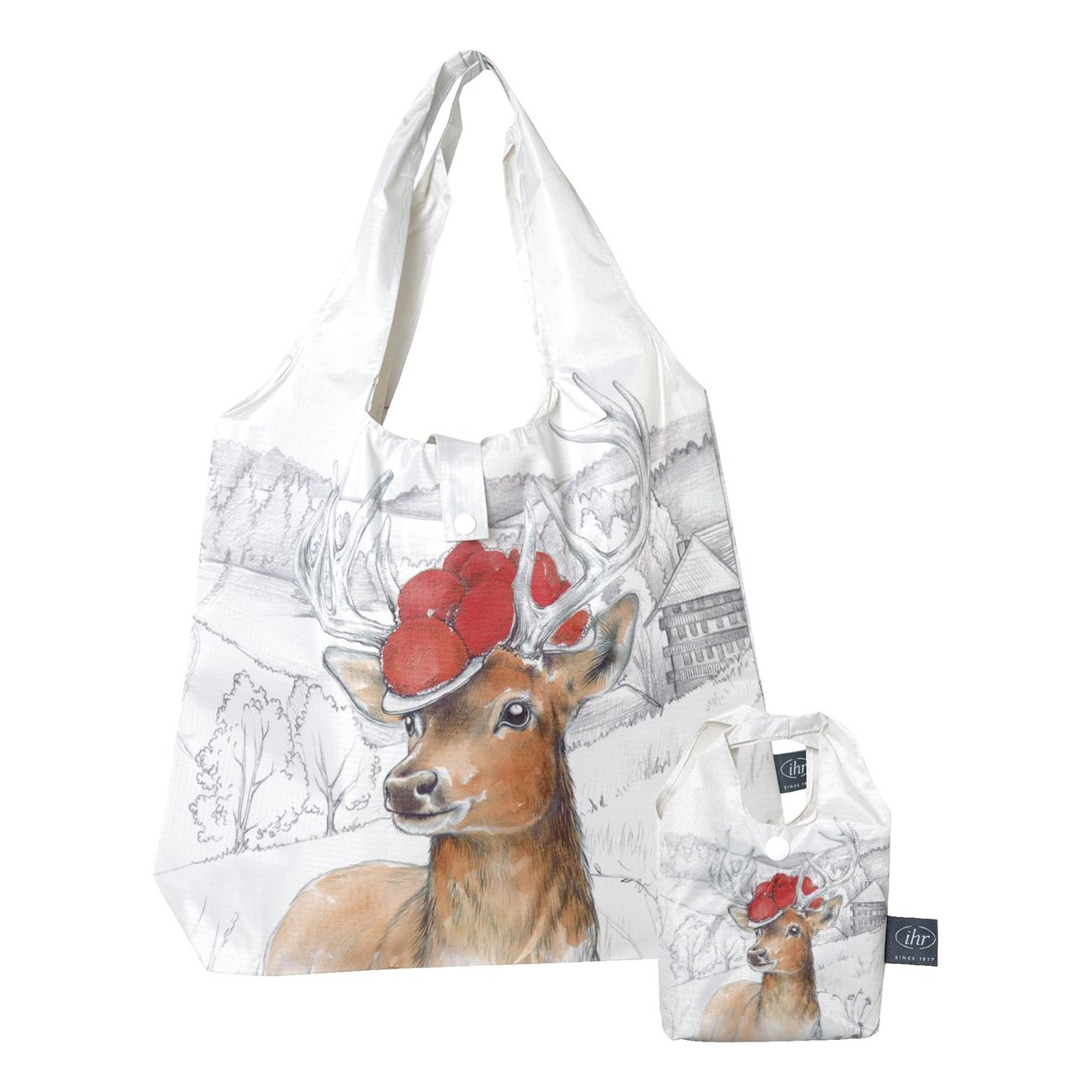 Einkaufstasche Hirsch mit Bollenhut