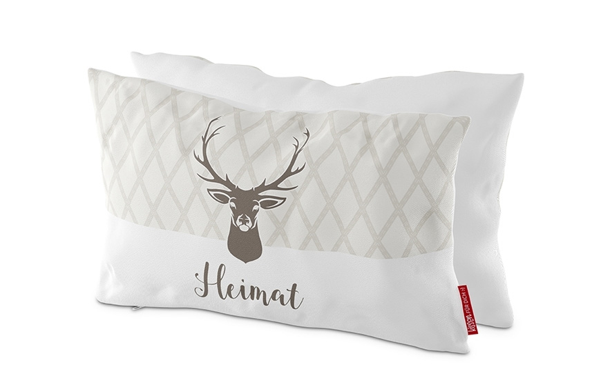 Kissen mit Hirschkopf - Heimat 25x40cm Kissen mit Hirschkopf - Heimat 25x40cm