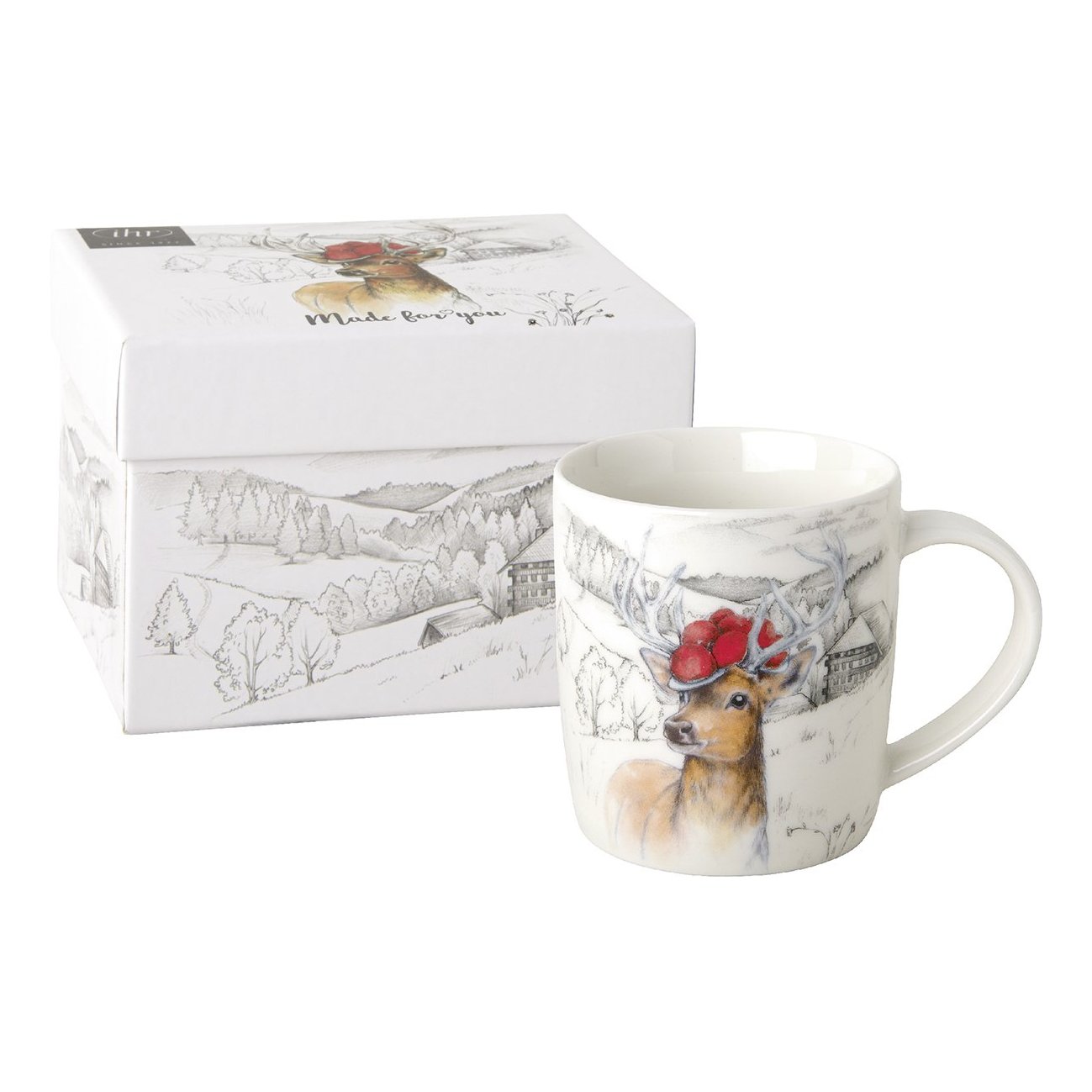 Kaffeetasse Hirsch mit Bollenhut