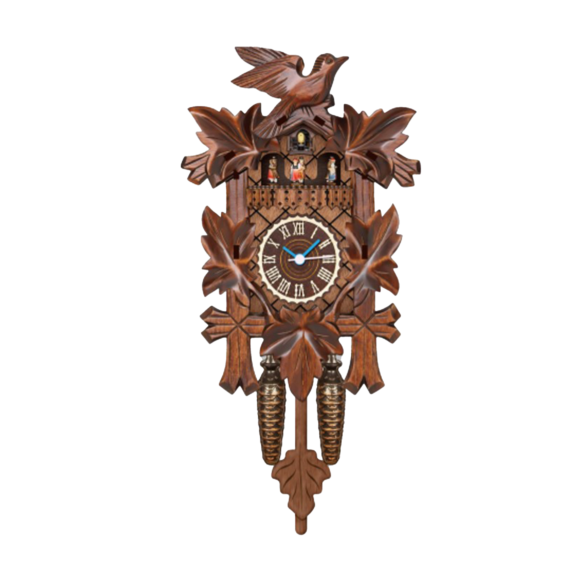 Magnetkuckucksuhr MDF Eichenblatt mit Pendelbewegung Magnetkuckucksuhr MDF Eichenblatt mit Pendelbewegung
