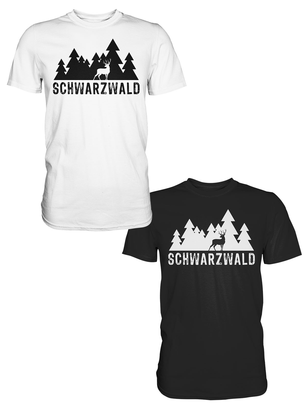 Schwarzwald mit Hirsch | Herren Premium T-Shirt