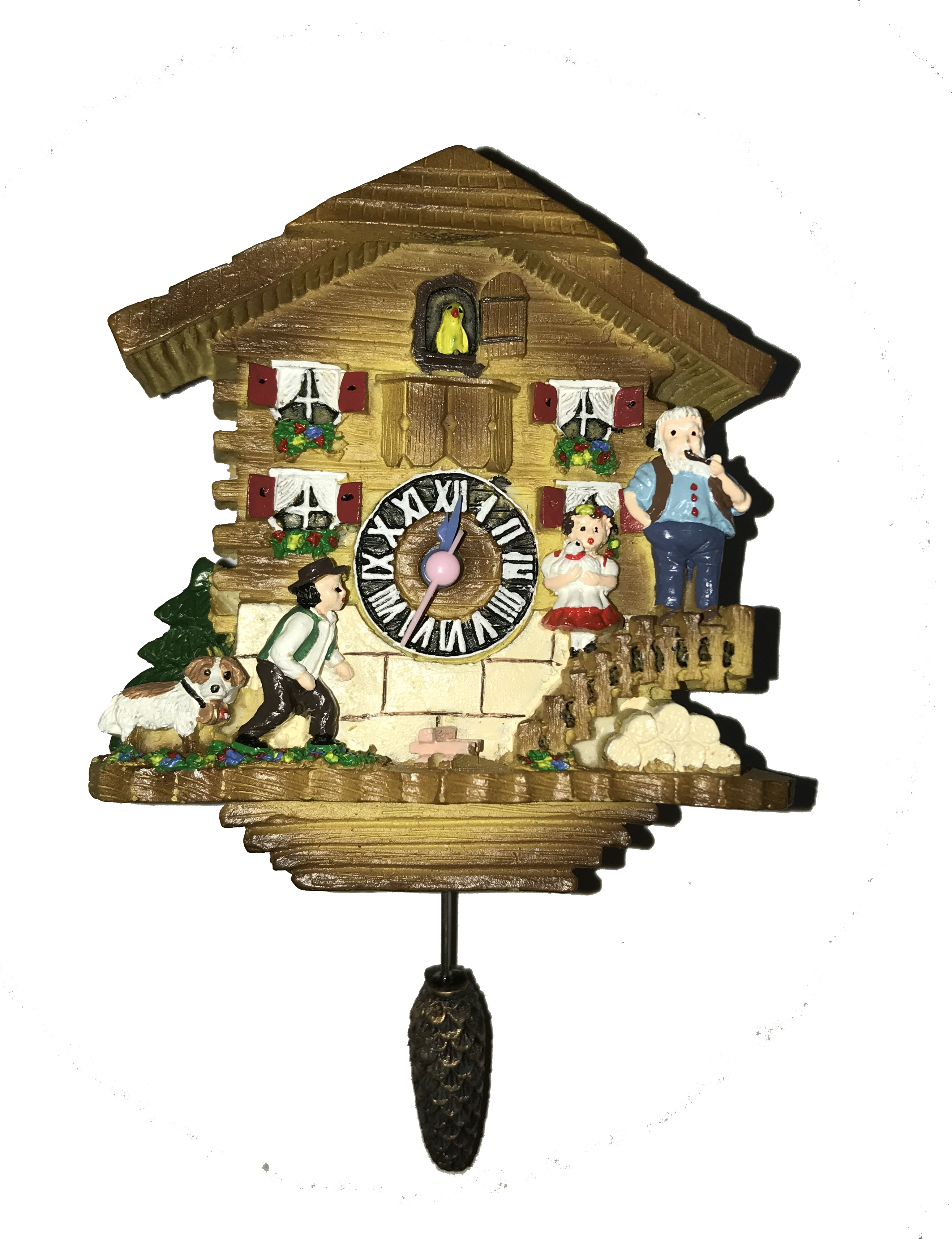 Magnet Uhr Heidi mit schwingendem Zapfenpendel