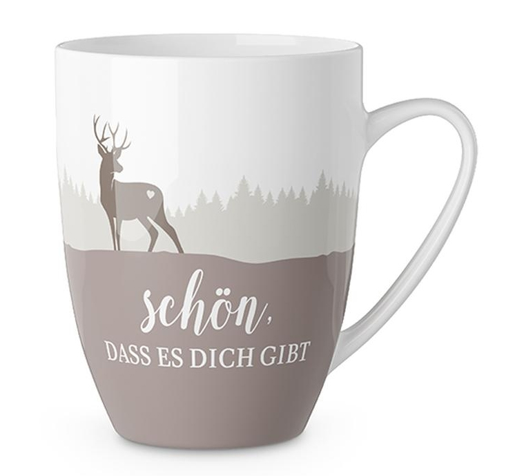 Kaffeetasse mit Hirsch - "Schön dass es Dich gibt"