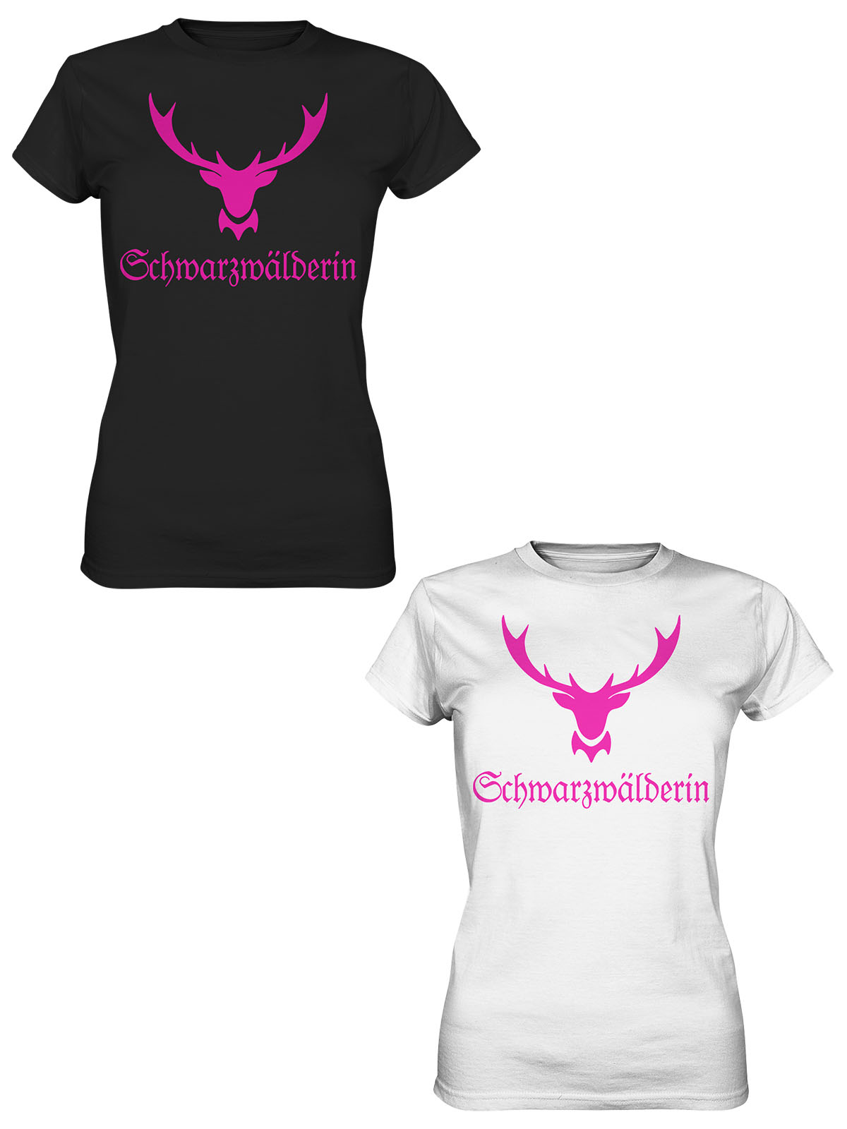 Schwarzwälderin Hirschgeweih pink | Damen Premium T-Shirt