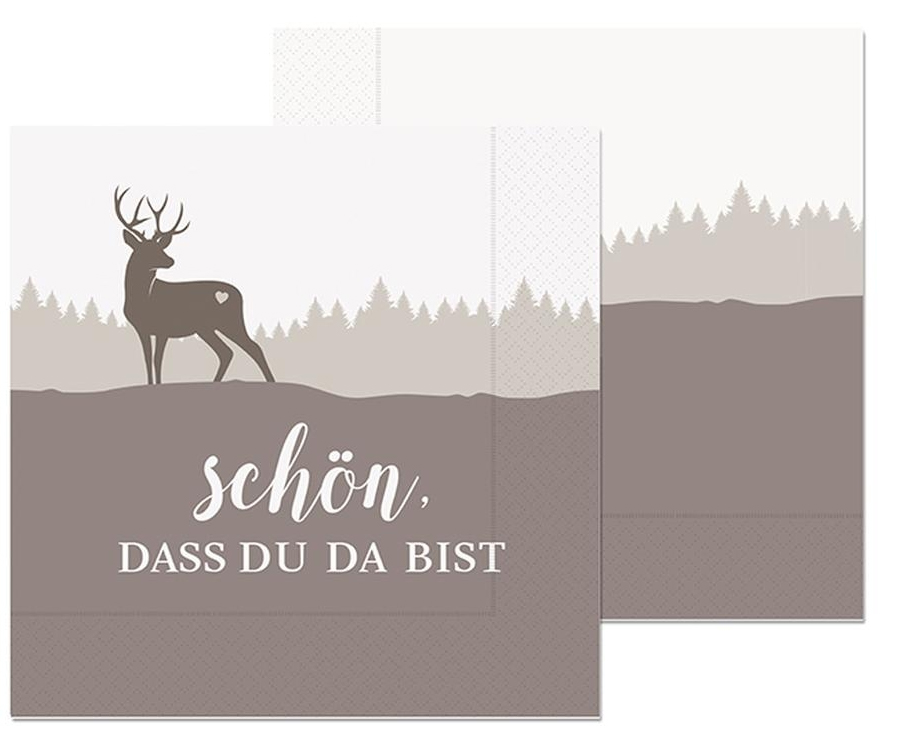 Servietten 33x33cm - "Schön dass Du da bist" Servietten 33x33cm - "Schön dass Du da bist"