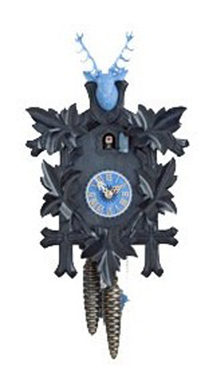 Kuckucksuhr 8 Tage, schwarz/blau, 38 cm Kuckucksuhr 8 Tage, schwarz/blau, 38 cm